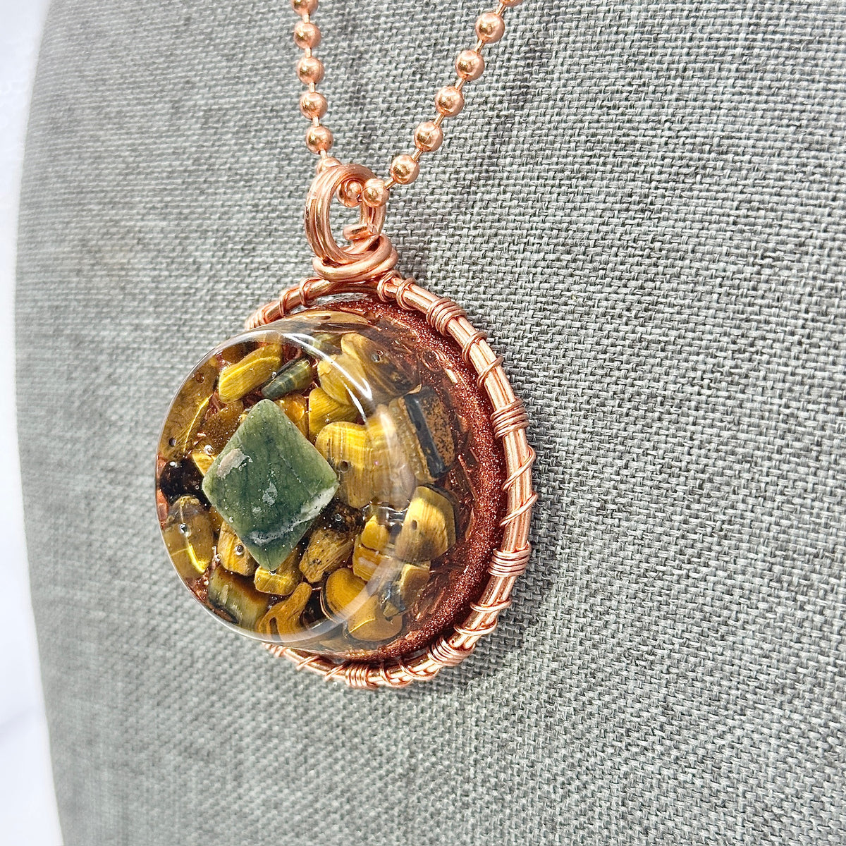 Grounded Prosperity | Tiger Eye & Jade Amulet