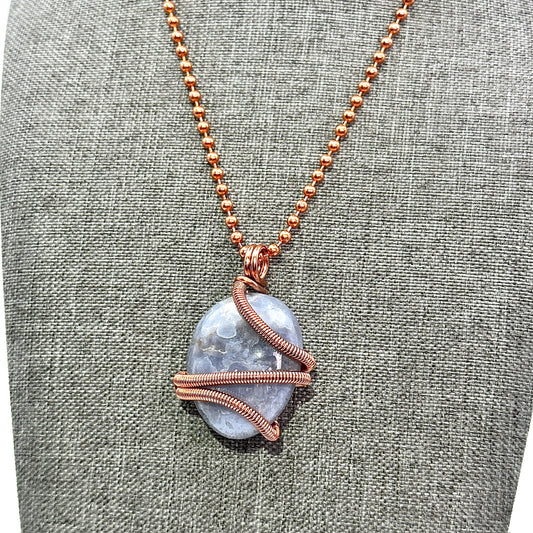 Serenity Stone | Tumbled Blue Lace Agate Pendant