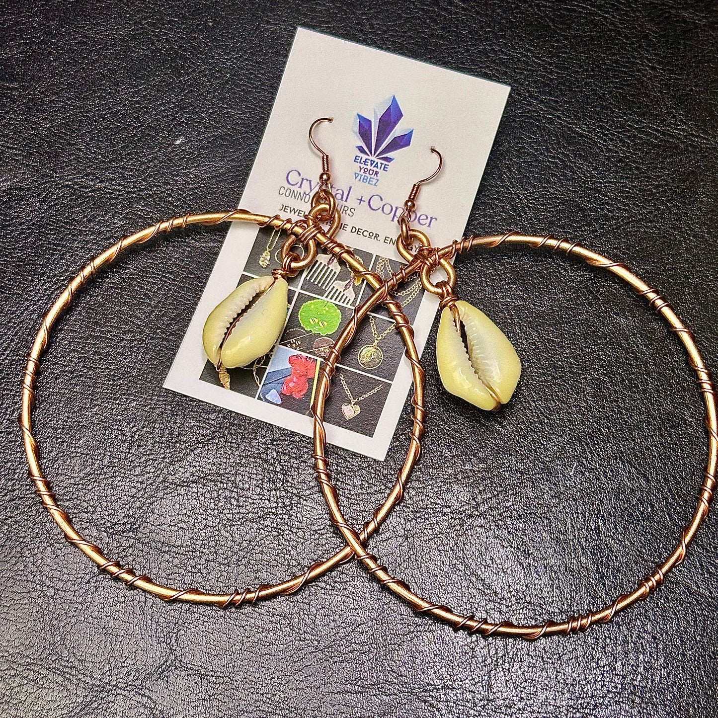Cowrie Shell Hoops