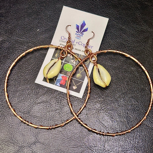 Cowrie Shell Hoops