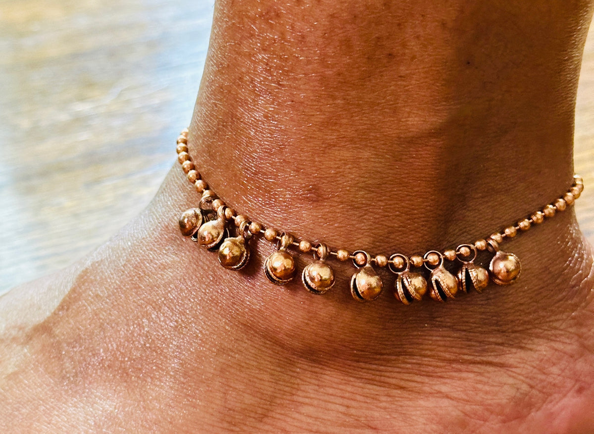 Classic Copper Ball Chime Anklet