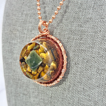 Grounded Prosperity | Tiger Eye & Jade Amulet