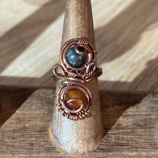 Celestial Flame Dual Crystal Ring |