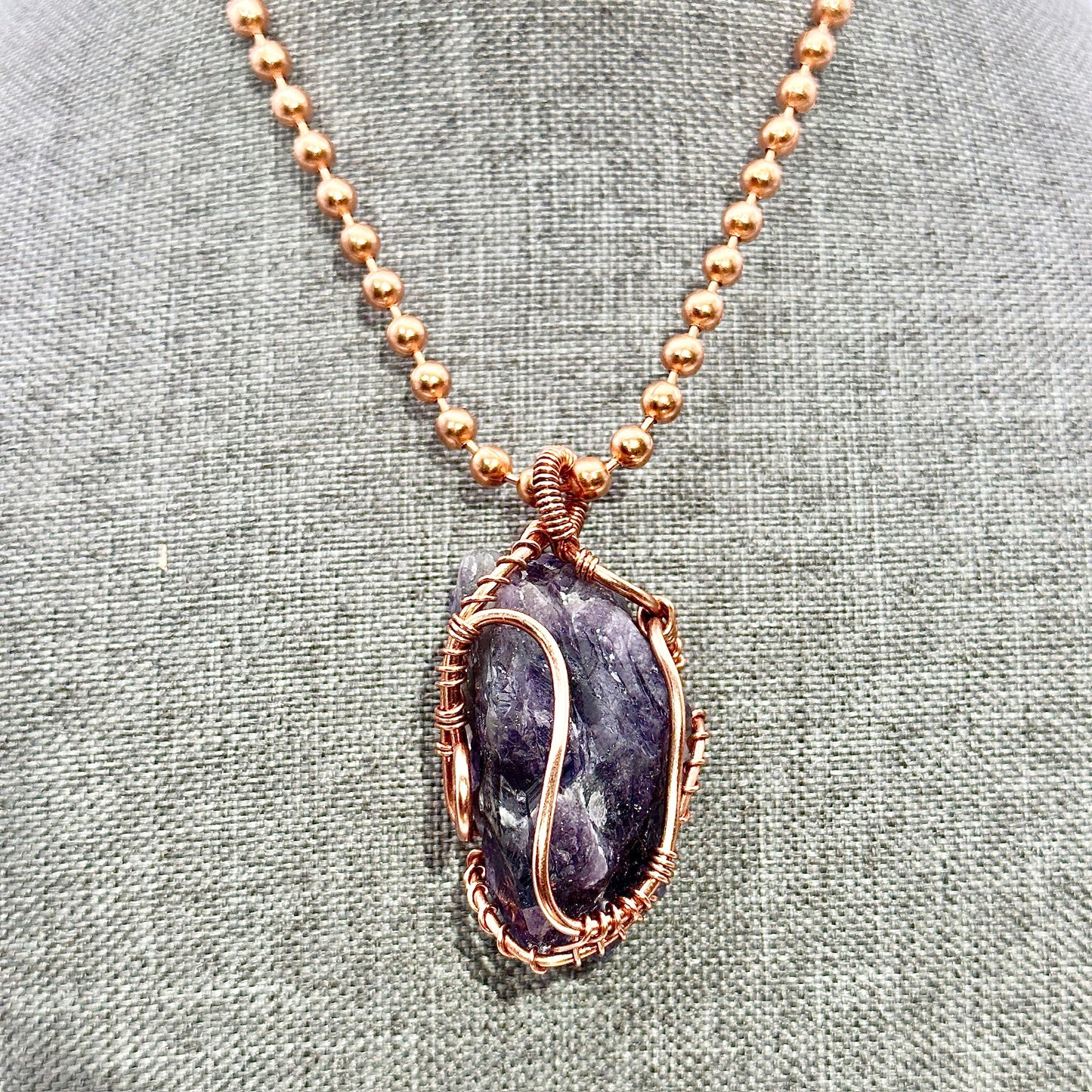 To the Core | Raw Wrapped Amethyst Pendant