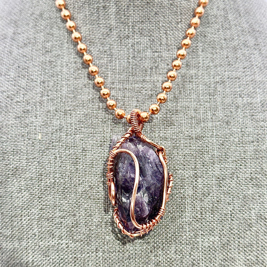 To the Core | Raw Wrapped Amethyst Pendant