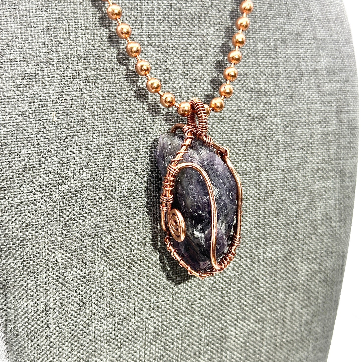 To the Core | Raw Wrapped Amethyst Pendant