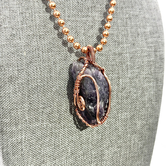 To the Core | Raw Wrapped Amethyst Pendant