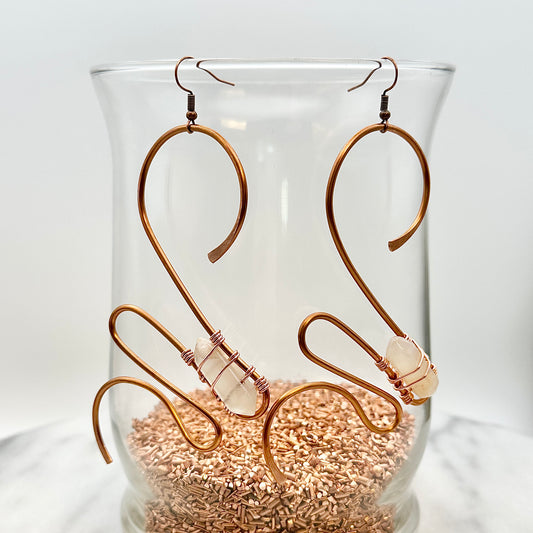 Clearly Dazed | Copper & Quartz Earrings