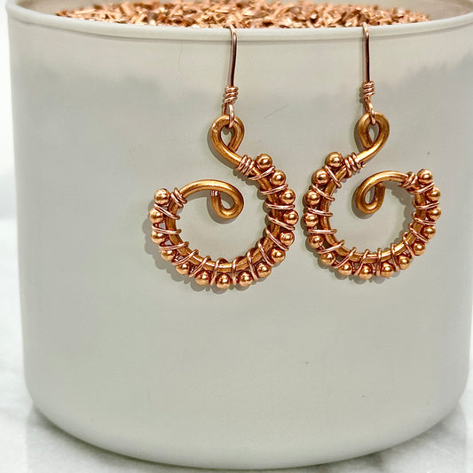 Elevated Signature Half-hooped | Copper Earring