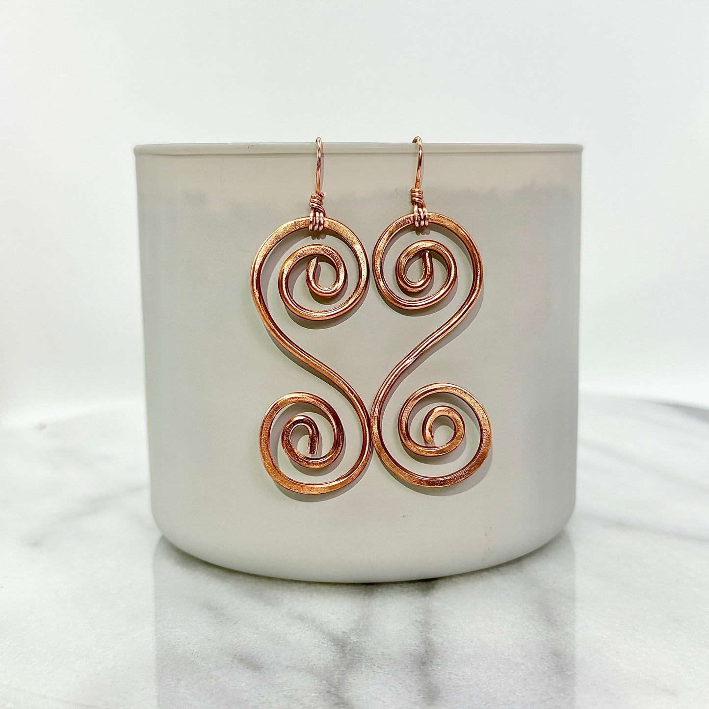Swirl Side Down | Copper Earrings