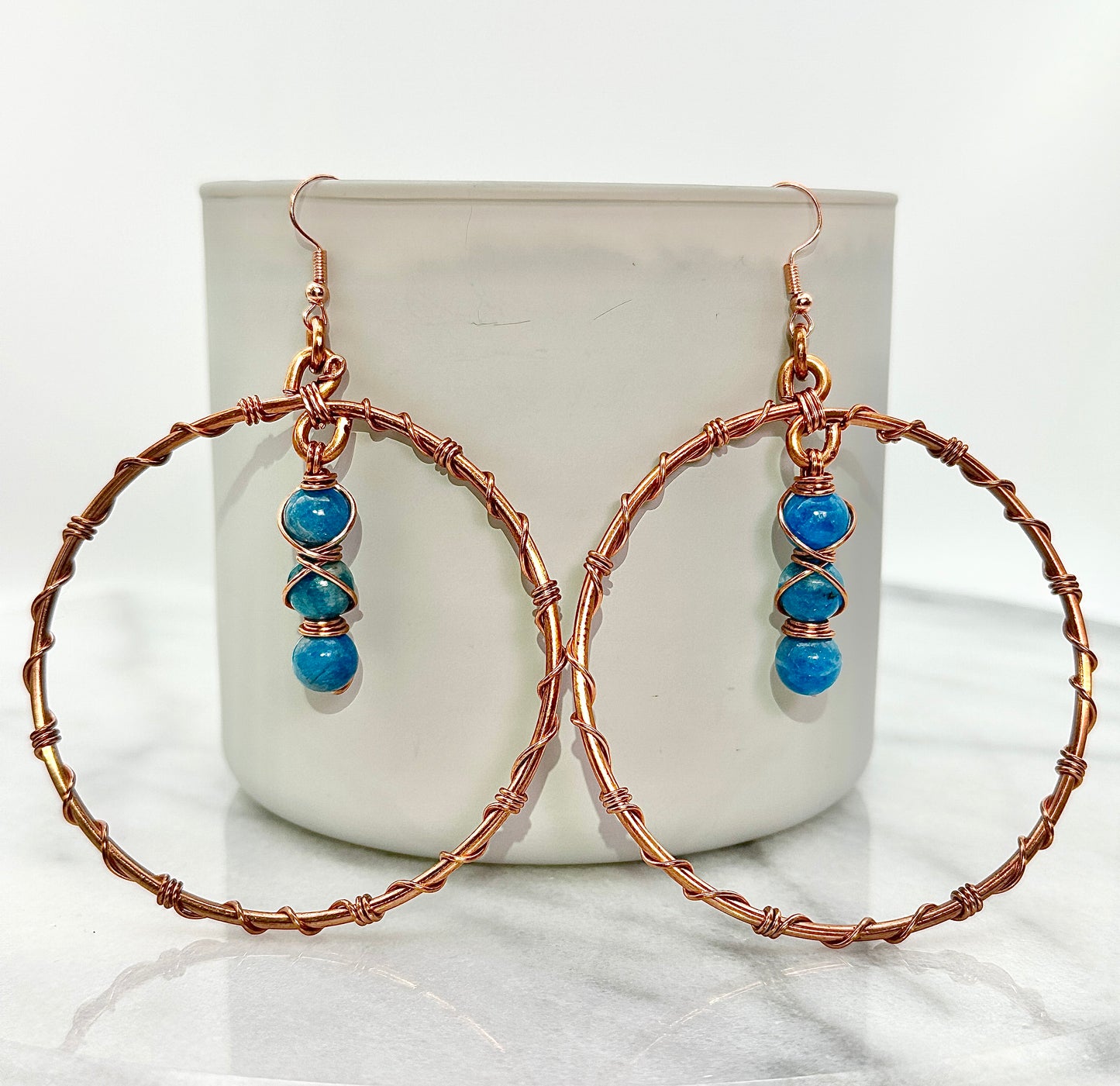 Full Circle Submission | Copper & Apatite Earrings