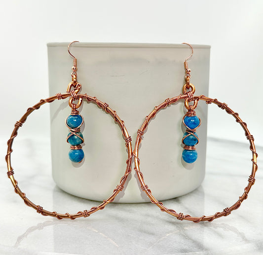 Full Circle Submission | Copper & Apatite Earrings