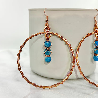 Full Circle Submission | Copper & Apatite Earrings