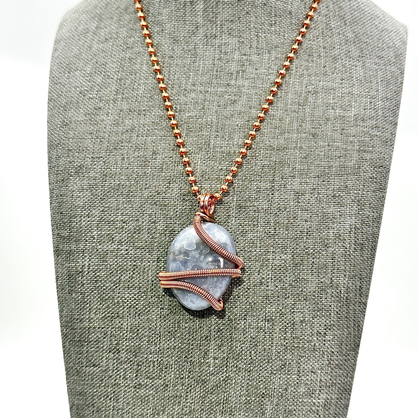 Serenity Stone | Tumbled Blue Lace Agate Pendant