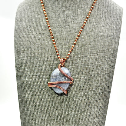 Serenity Stone | Tumbled Blue Lace Agate Pendant