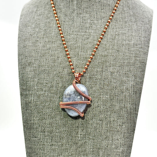 Serenity Stone | Tumbled Blue Lace Agate Pendant