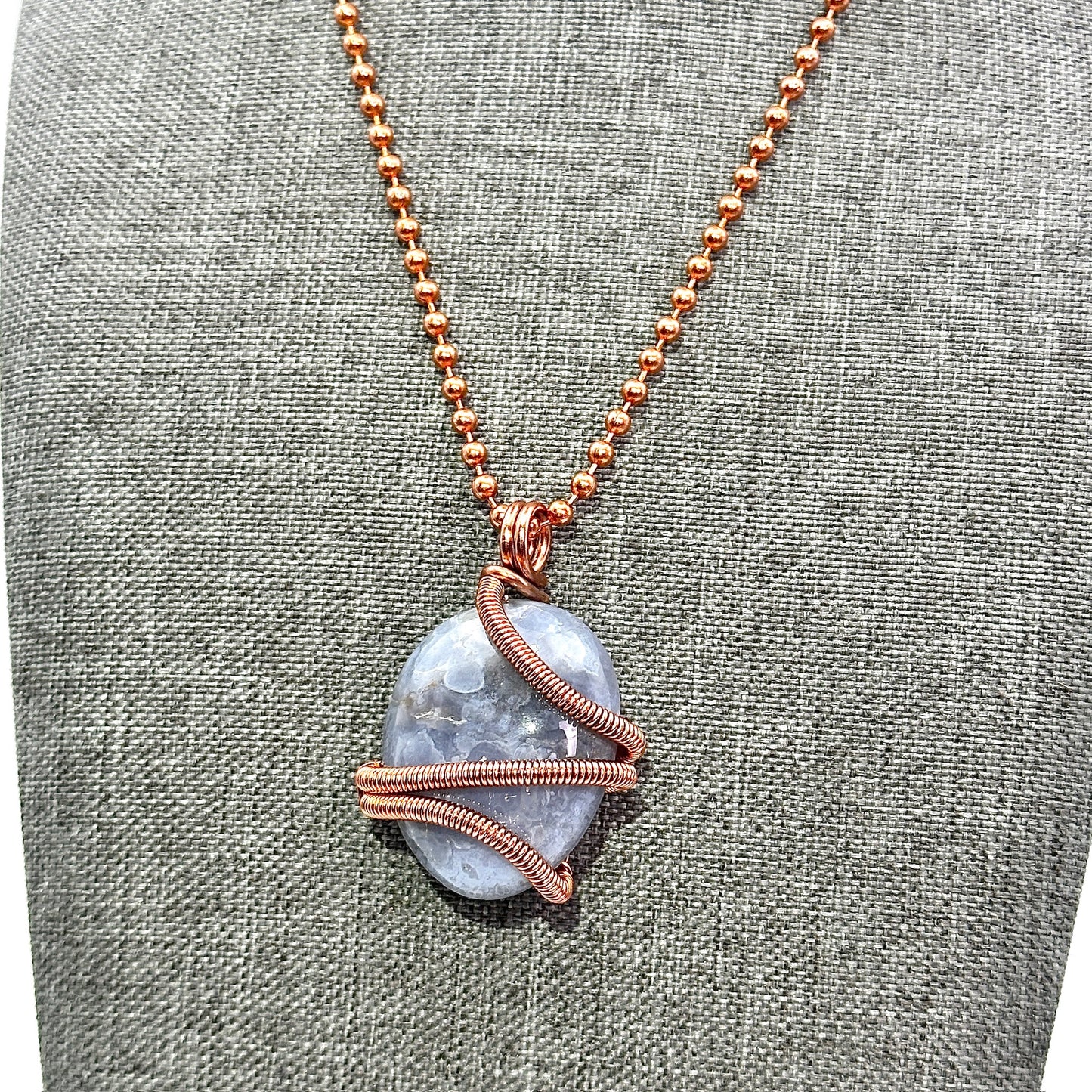 Serenity Stone | Tumbled Blue Lace Agate Pendant