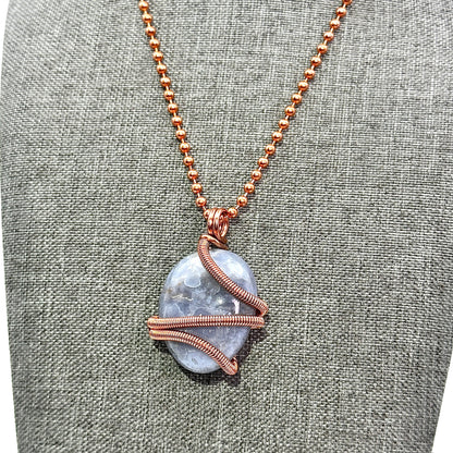 Serenity Stone | Tumbled Blue Lace Agate Pendant