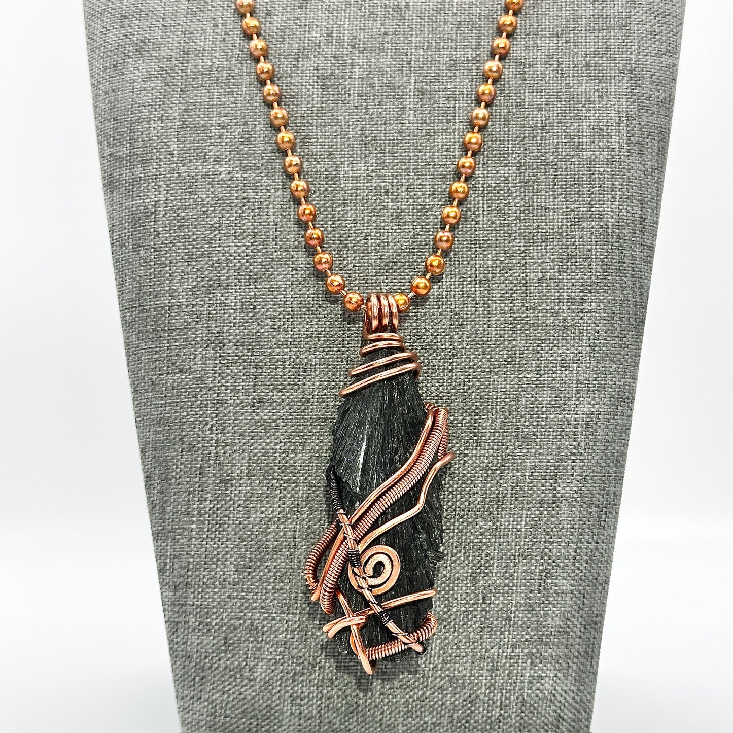 The Protection Blade | Raw Black Kyanite Pendant