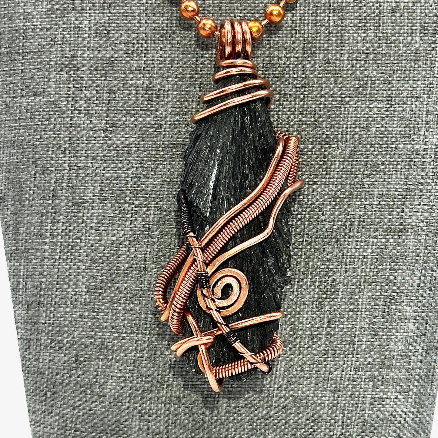 The Protection Blade | Raw Black Kyanite Pendant