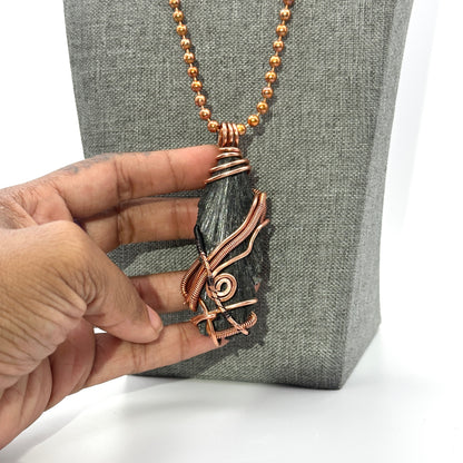 The Protection Blade | Raw Black Kyanite Pendant