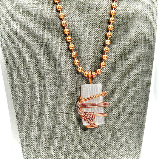 Clean Vibez Only | Selenite Chunk Pendant