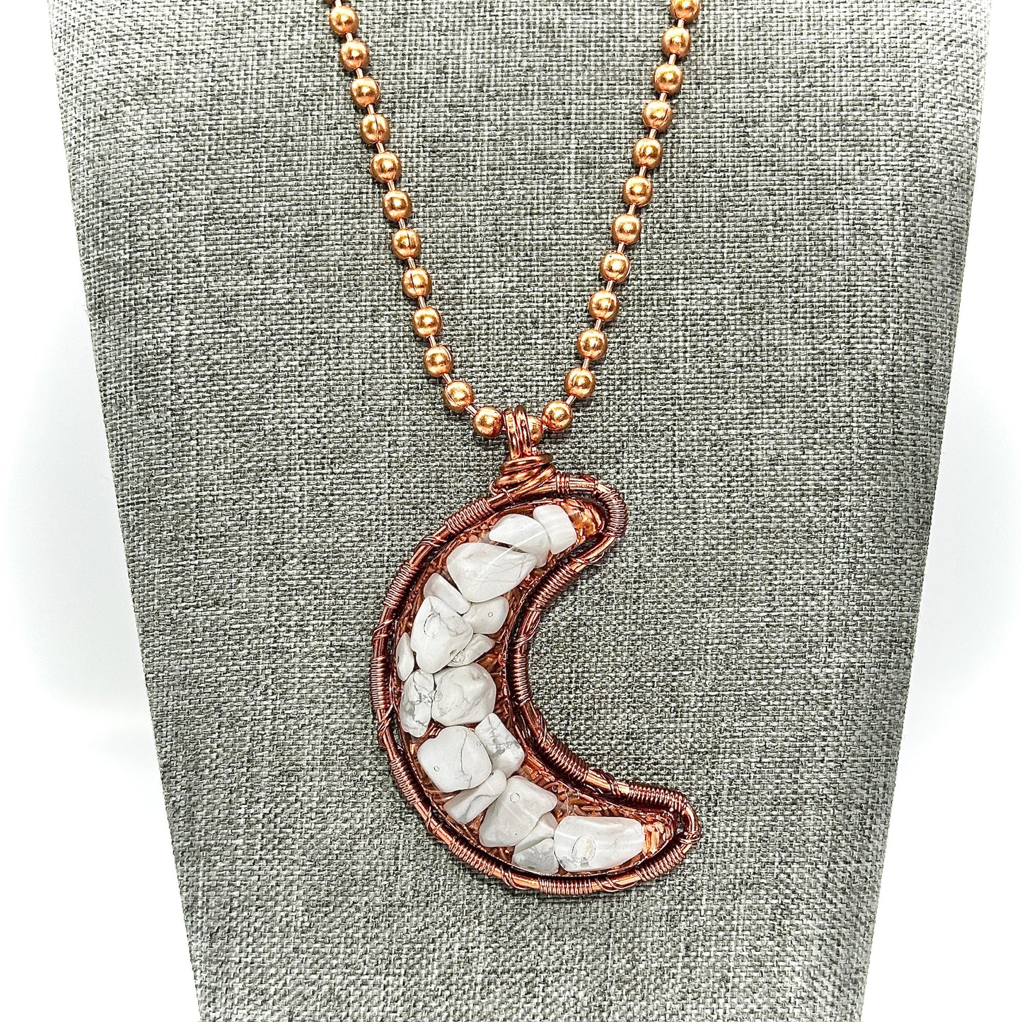 Quiet Moon | Howlite Resin Moon Amulet