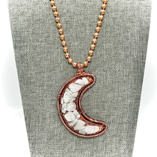 Quiet Moon | Howlite Resin Moon Amulet