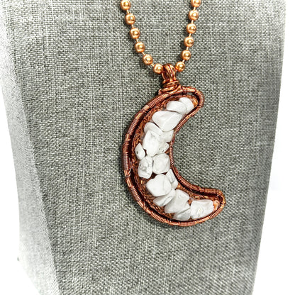 Quiet Moon | Howlite Resin Moon Amulet