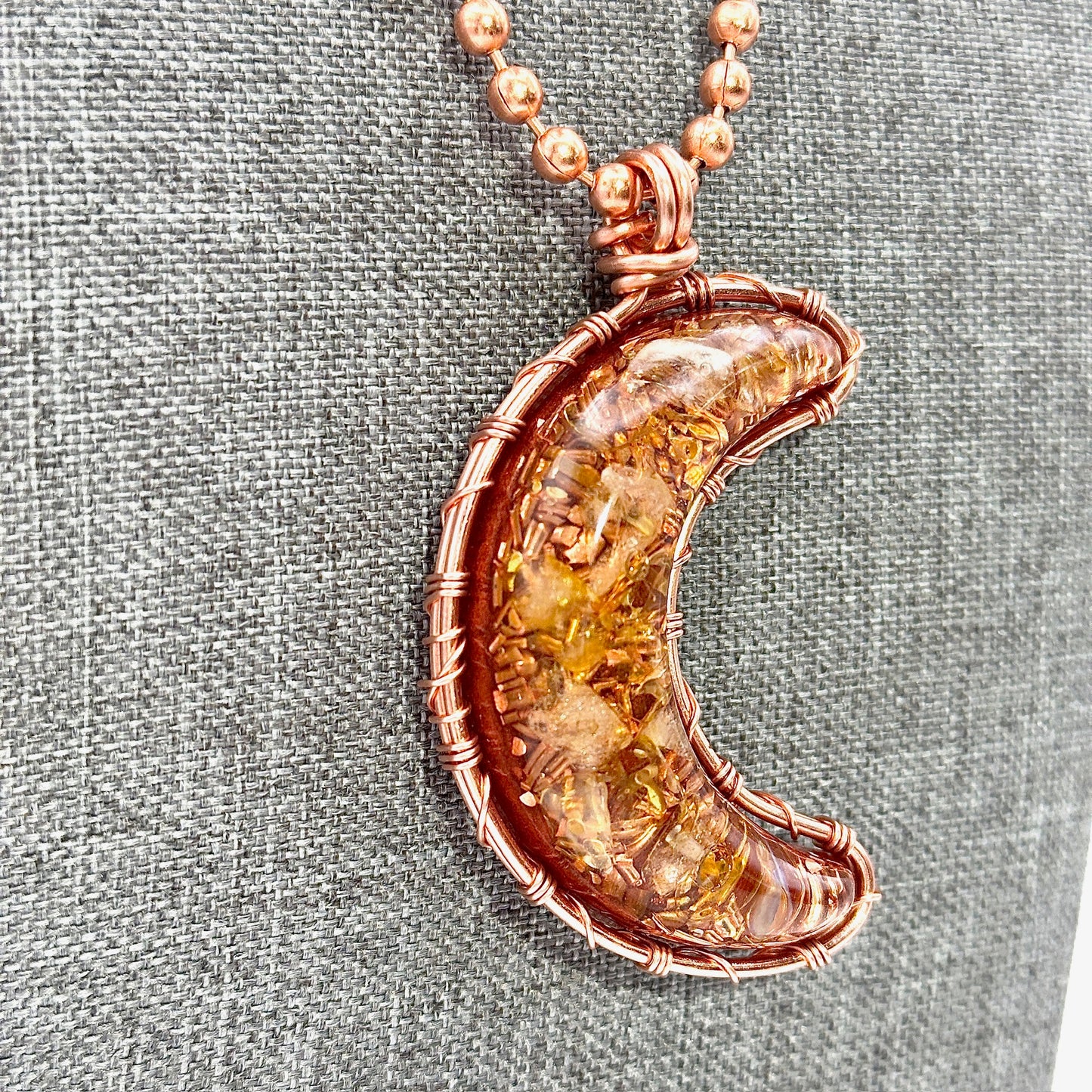 JoyFilled Moon | Citrine Resin Moon Amulet