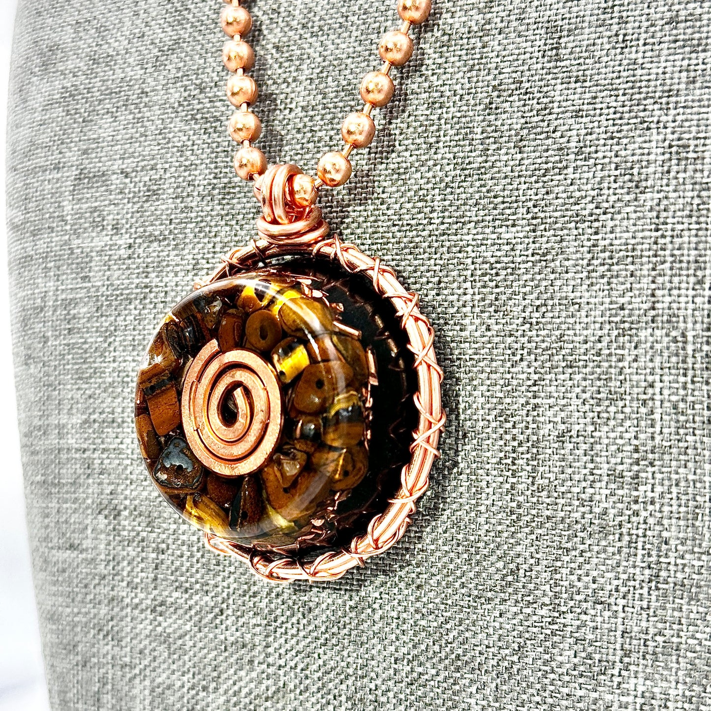 Grounding Shield | Tiger Eye Amulet