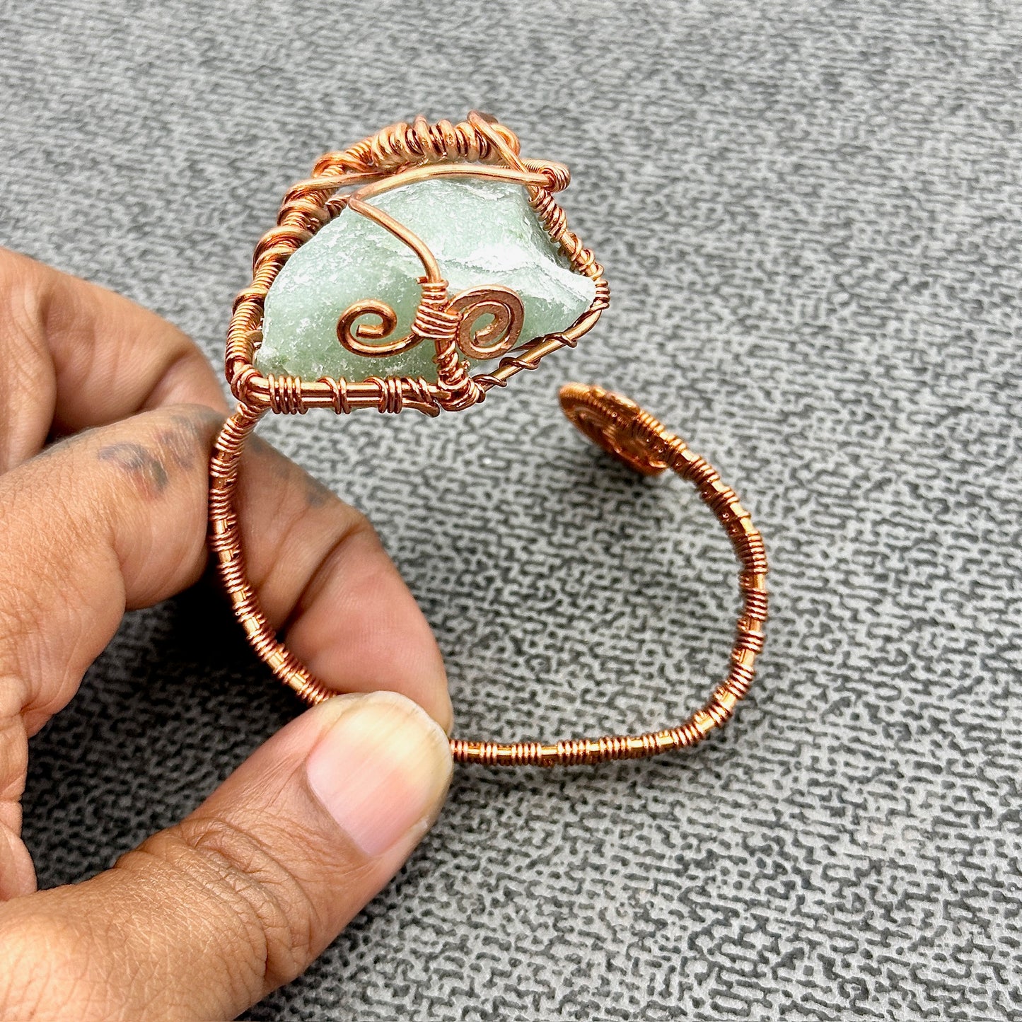 Love Forward Cuff | Green Aventurine Copper Cuff