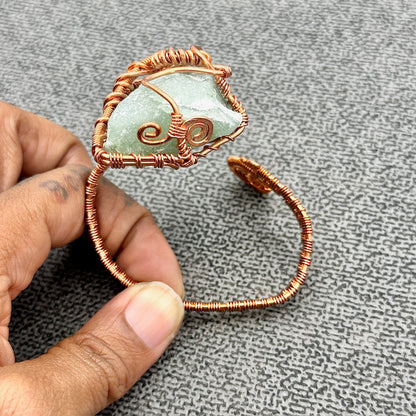 Love Forward Cuff | Green Aventurine Copper Cuff