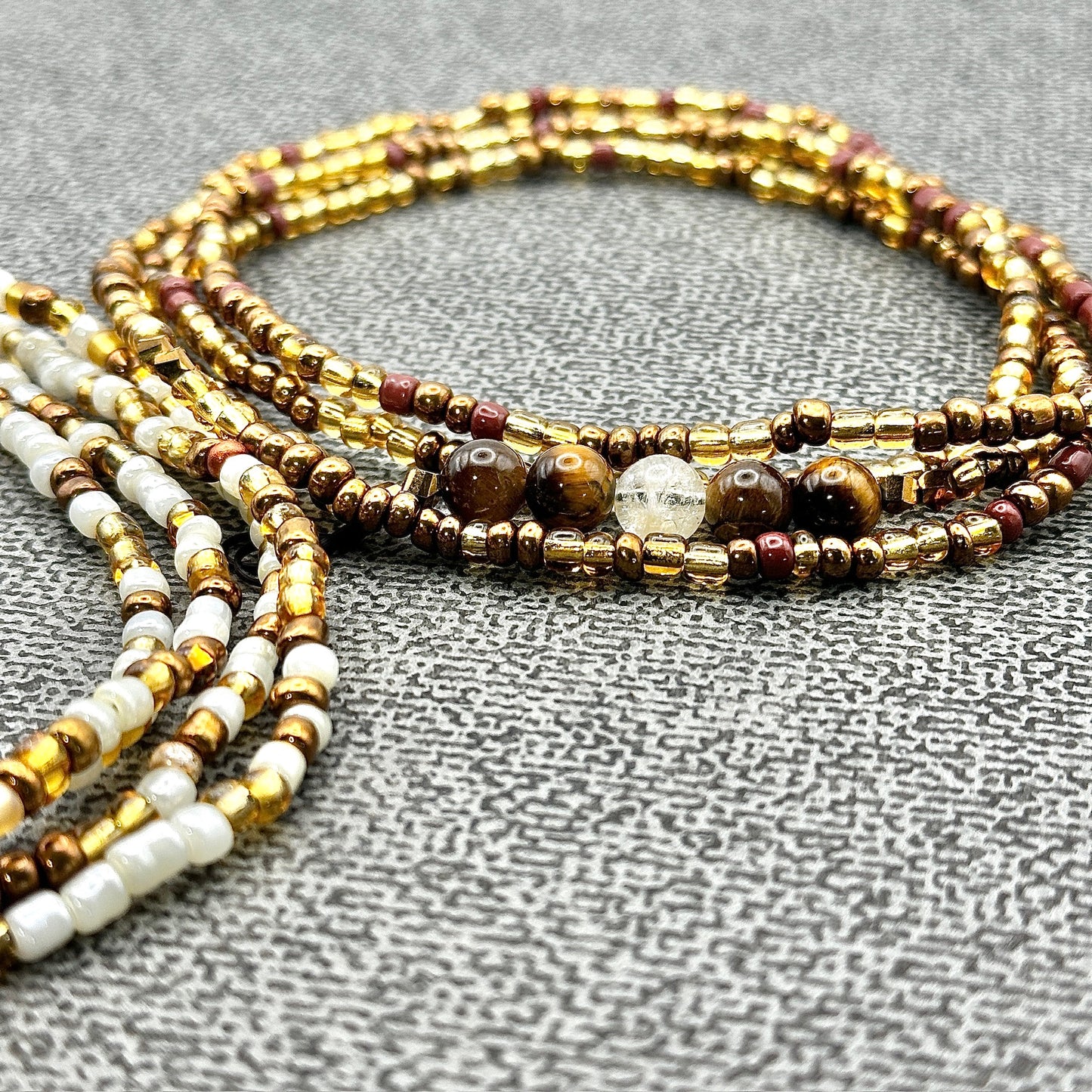 Foundation of Abundance | Tiger Eye & Citrine Waist Beads