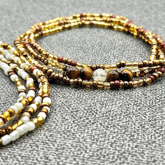 Foundation of Abundance | Tiger Eye & Citrine Waist Beads