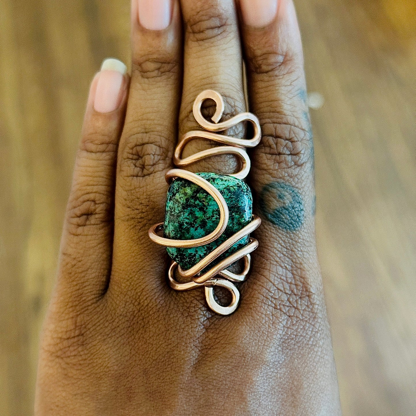 African Turquoise Statement Ring