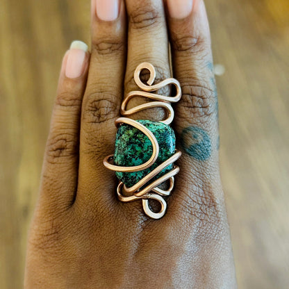 African Turquoise Statement Ring