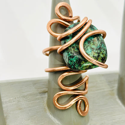 African Turquoise Statement Ring