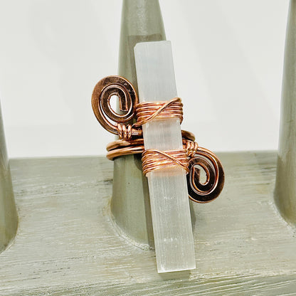 Selenite Statement Ring