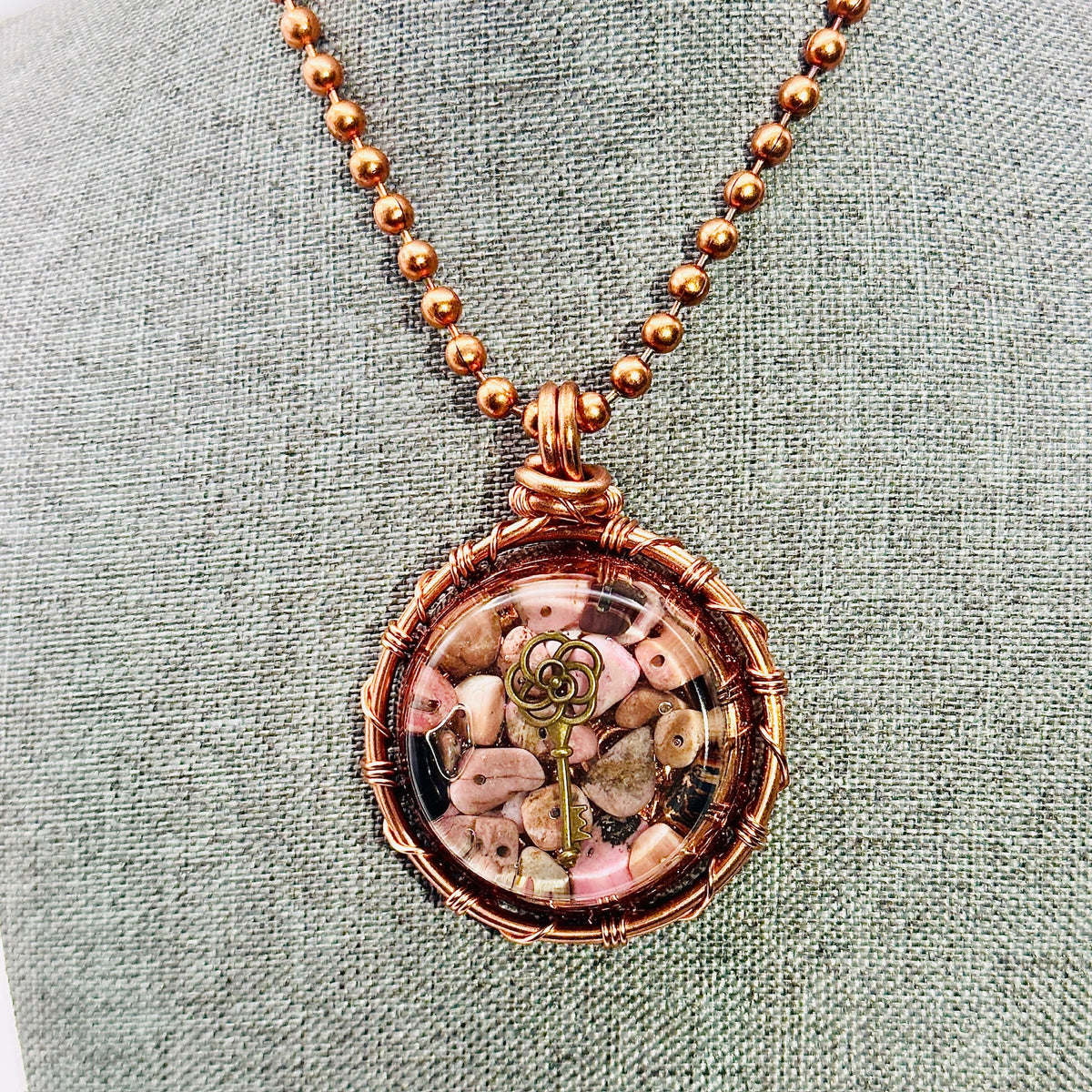Keys to the Heart | Rhodonite Amulet