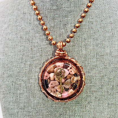 Keys to the Heart | Rhodonite Amulet