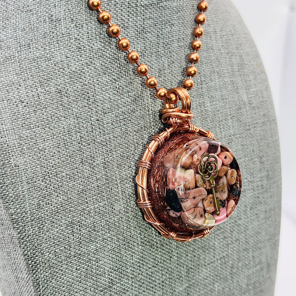Keys to the Heart | Rhodonite Amulet