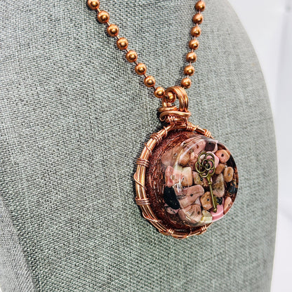 Keys to the Heart | Rhodonite Amulet