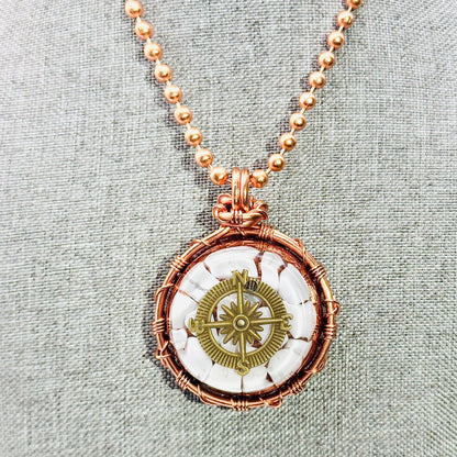 Calm Compass | Howlite Resin AMulet