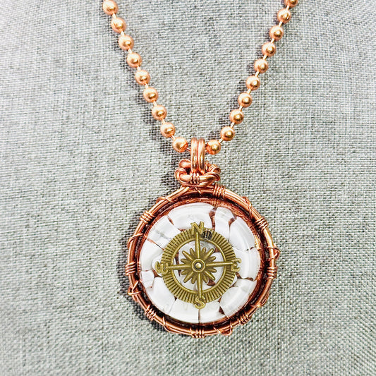 Calm Compass | Howlite Resin AMulet