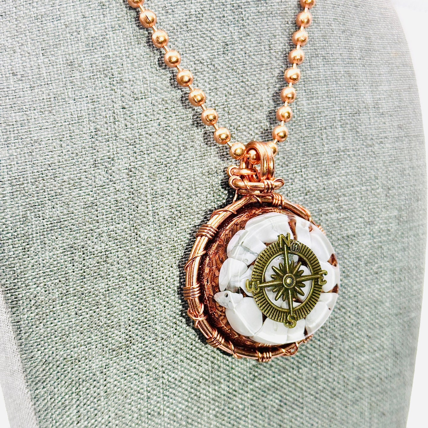 Calm Compass | Howlite Resin AMulet