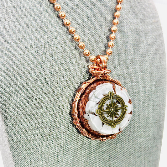 Calm Compass | Howlite Resin AMulet