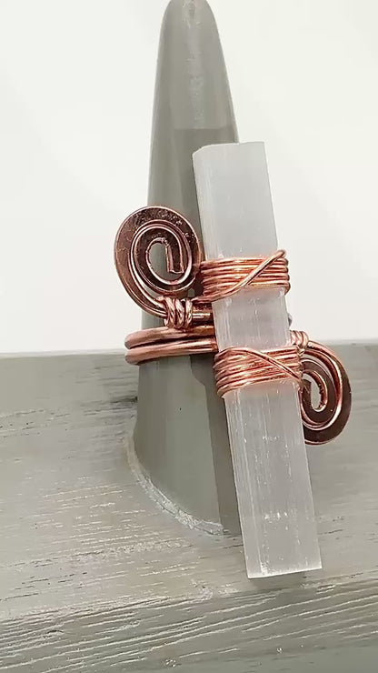 Selenite Statement Ring